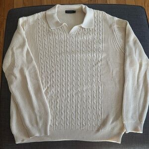 Paul Fredrick cable knit sweater, men’s L - like new! Never worn!